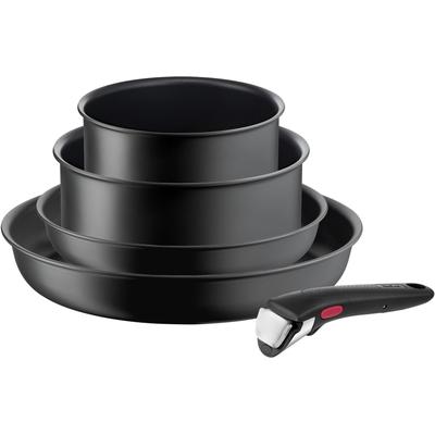 Topf-Set TEFAL "L76495 Ingenio Ultimate", schwarz, B:32,5cm H:16cm L:32,5cm, Töpfe, Antihaft, Thermo-Signal, abnehmbarer Griff, alle Herdarten, Induktion Image