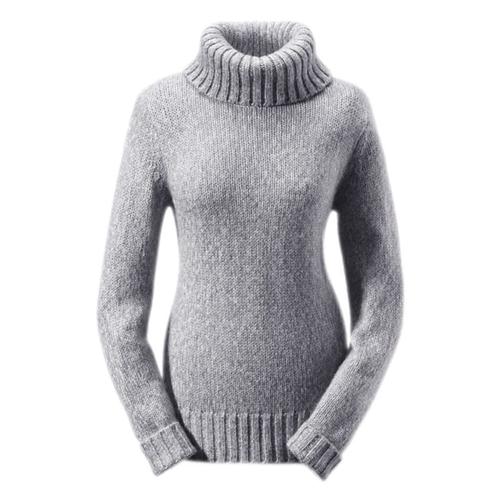 Rollkragenpullover ANISTON CASUAL Gr. 42, grau (grau-meliert) Damen Pullover Bestseller