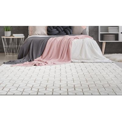 Teppich CALO-DELUXE "Jardan-1000" Gr. 3, grau (taupe, weiß), B:120cm H:20mm L:160cm, Kunstfaser, Teppiche, besonders weich durch Microfaser, Wohnzimmer Image