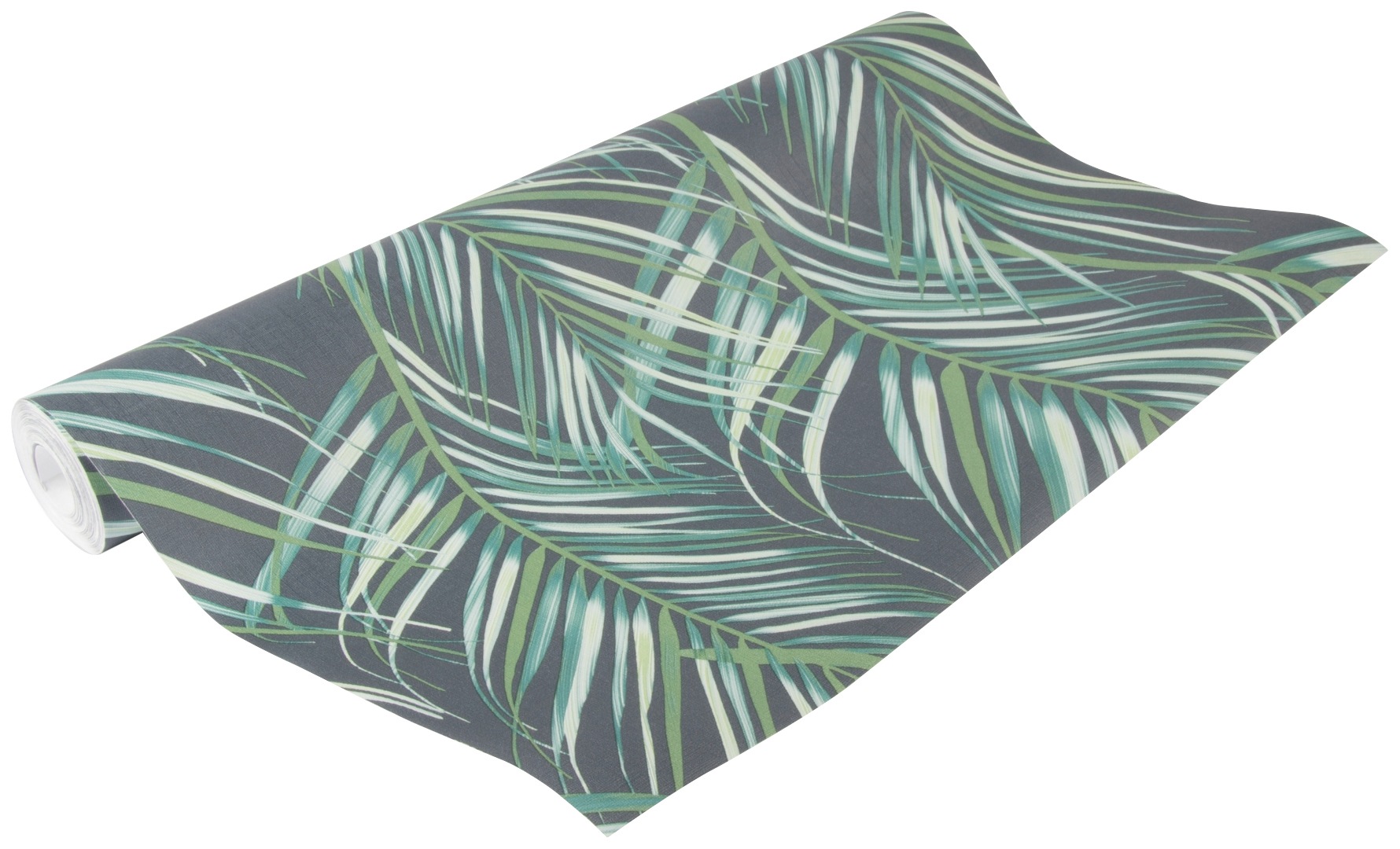 Vliestapete SUPERFRESCO EASY "Palm Blätter - Grün", blau, B:0,52m L:10m, Vlies, Tapeten, FSC zertifiziert, mit lebhaftem Druck, 10 Meter Länge