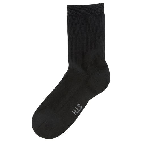 Socken H.I.S Gr. 39-42, schwarz (6x schwarz) Damen Socken mit bequemem Frottee