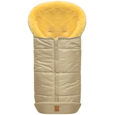 Fußsack HEITMANN FELLE "Eisbärchen - Lammfell Winterfußsack - Premium Qualität", beige, B:44cm L:100cm T:10cm, Polyester, Fußsäcke, mit echtem Lammfell, für Kinderwagen & Buggy, 6 Gurtschlitze, waschbar Image