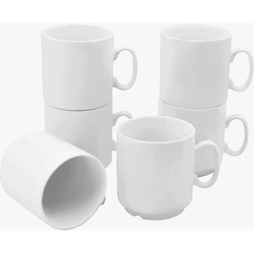 „Becher RETSCH ARZBERG „“ROBERT““ Trinkgefäße Gr. x, 300 ml, 6 tlg., weiß Kaffeebecher und Kaffeetassen stapelbar, platzsparend, 6-teilig, 300ml“