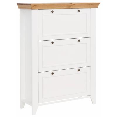 Schuhschrank HOME AFFAIRE "Skandinavia", weiß (weiß, honig), B:100cm H:133cm T:38cm, Schränke, in 2 Größen Image