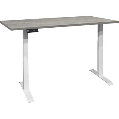 Schreibtisch MÄUSBACHER "Big System Office", grau (weiß matt, beton, weiß matt, beton), B:140cm, Tische, Breite 140 cm, elektrisch höhenverstellbar Image
