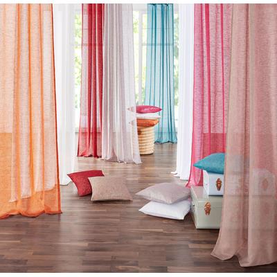 Gardine MY HOME "REGINA" Gr. 4, weiß, B:140cm H:245cm, Voile, Polyester, Gardinen, Vorhang, Fertiggardine, 2-er Set, transparent, modern Image