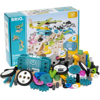 Konstruktions-Spielset BRIO "Builder Motor-Set" Spielbausteine bunt Kinder mit batteriebetreibenem Motor, FSC- schützt Wald - weltweit