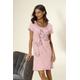 Nachthemd VIVANCE DREAMS, Damen, Gr. 56/58, N-Gr, rosa (hellrosa), Single Jersey, Obermaterial: 100% Baumwolle, bedruckt, feminin, bequem kurz, Rundhals, Kurzarm eingesetzt Babylock kontrastfarben, Kleider, mit Schmetterling Motiv