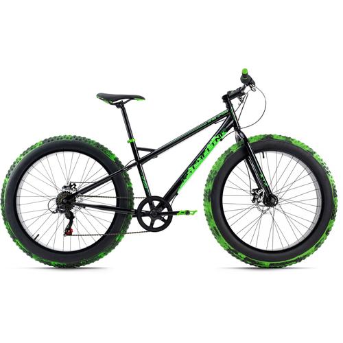 "Fatbike KS CYCLING ""SNW2458"" Fahrräder Gr. 43 cm, 26 Zoll (66,04 cm), schwarz (schwarz, grün) Fatbikes Fahrrad"