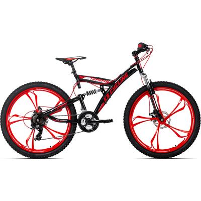 Mountainbike KS CYCLING "Topspin" Gr. 46, schwarz (schwarz, schwarz), Fahrräder, 46cm, 26 Zoll (66,04cm), für Herren, Kettenschaltung