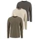 Langarmshirt MAN'S WORLD "neue Farbe ", Herren, Gr. 64/66 (XXXL), grün (olivgrün,beige,khaki), Single Jersey, Obermaterial: 100% Baumwolle, unifarben, Basic, regular fit, Rundhals, Langarm normaler Saum, Shirts, Langarm, unifarben, aus Baumwolle, im...