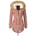 Wintermantel NAVAHOO "La Viva", Damen, Gr. XL (42), braun (rostbraun), Obermaterial: 100% Nylon, Futter: 100% Polyester, Wattierung: 100% Polyester, Ärmelfutter: 100% Polyester, Kunstfell: 90% Polyacryl, 10% Polyester, casual, figurbetont ca. Mitte...