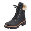 Winterboots RIEKER, Damen, Gr. 37, schwarz, Lederimitat, elegant, Schuhe, mit Kunstfell am Schaft