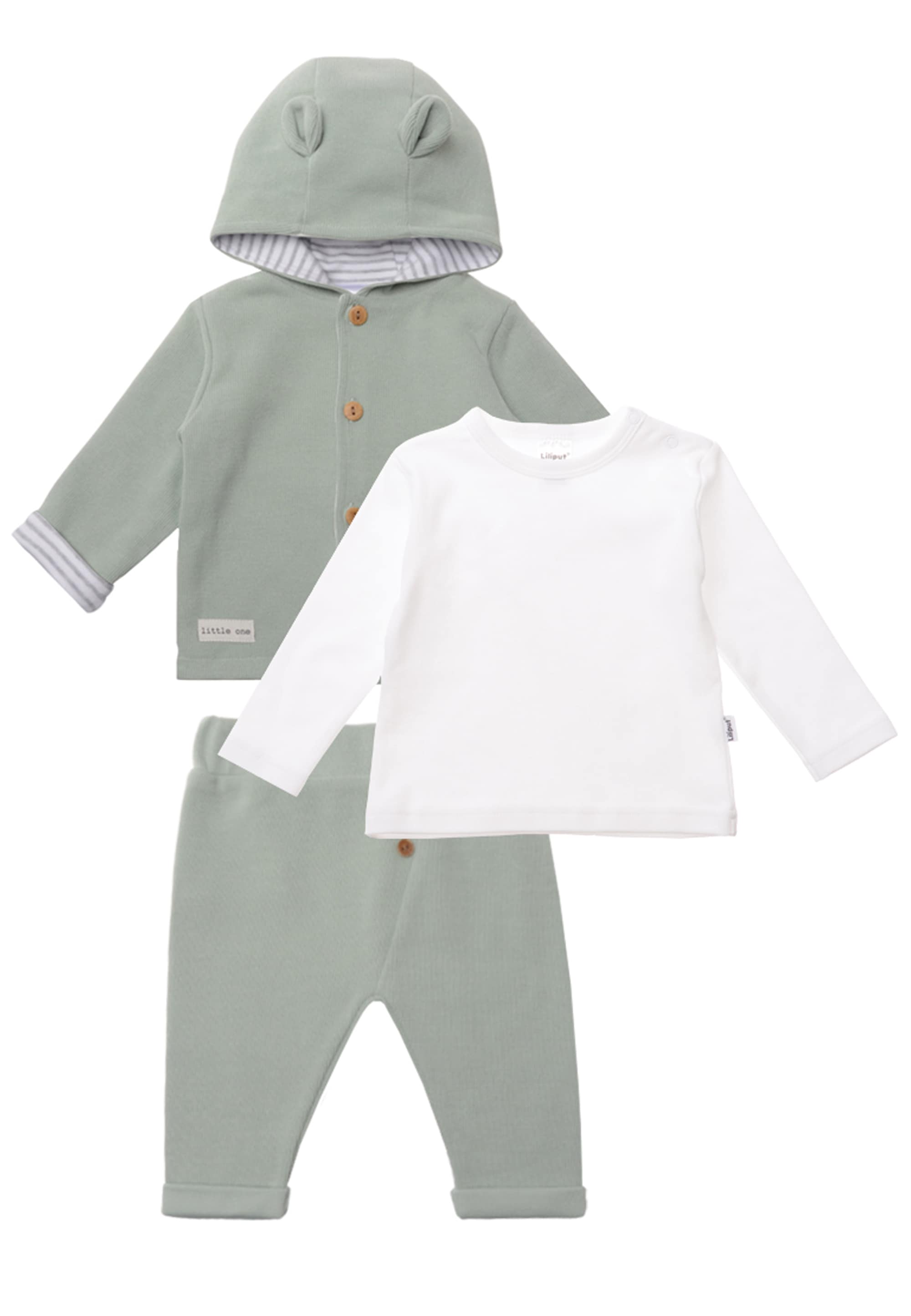 Erstausstattungspaket LILIPUT, Baby, Gr. 68, grün (weiß, grün), 100% Baumwolle, KOB Set-Artikel, mit niedlichen Details Image