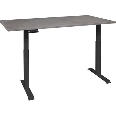 Schreibtisch MÄUSBACHER "Big System Office", grau (schwarz matt, graphit, schwarz matt, graphit), B:160cm, Tische, Breite 160 cm, elektrisch höhenverstellbar Image