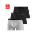 Boxer SCHIESSER ""95/5"" Gr. 6, grau (grau, meliert, schwarz) Herren Unterhosen Schiesser sportlicher Logo-Webgummibund mit schmalen weißem Ansatz