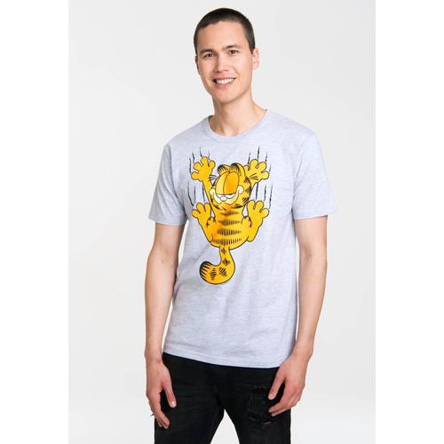 „T-Shirt LOGOSHIRT „“Garfield Scratches““ Gr. 4XL, grau Herren Shirts T-Shirts mit witzigem Frontprint“