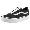 Plateausneaker VANS "Ward Platform", Gr. 31, schwarz-weiß (schwarz, weiß), Textil, sportlich, Schuhe Skaterschuh Canvassneaker Sneaker low, aus textilem Canvas-Material