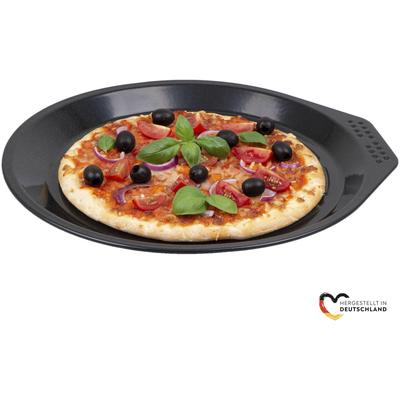 Pizzablech CHG "PRIMA "Emaille"", schwarz, B:33cm T:36cm, Emaille, Stahlblech, Backbleche, mit praktischer Thermolochung, Made in Germany