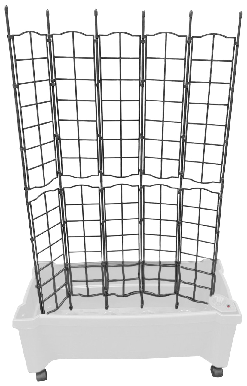 Spalier KHW "Calypso", weiß, B:79cm H:115cm T:35cm, Kunststoff, Rankhilfen, BxTxH: 79x35x115 cm, Pflanzkasten mit Rollen und Bewässerungssystem Image