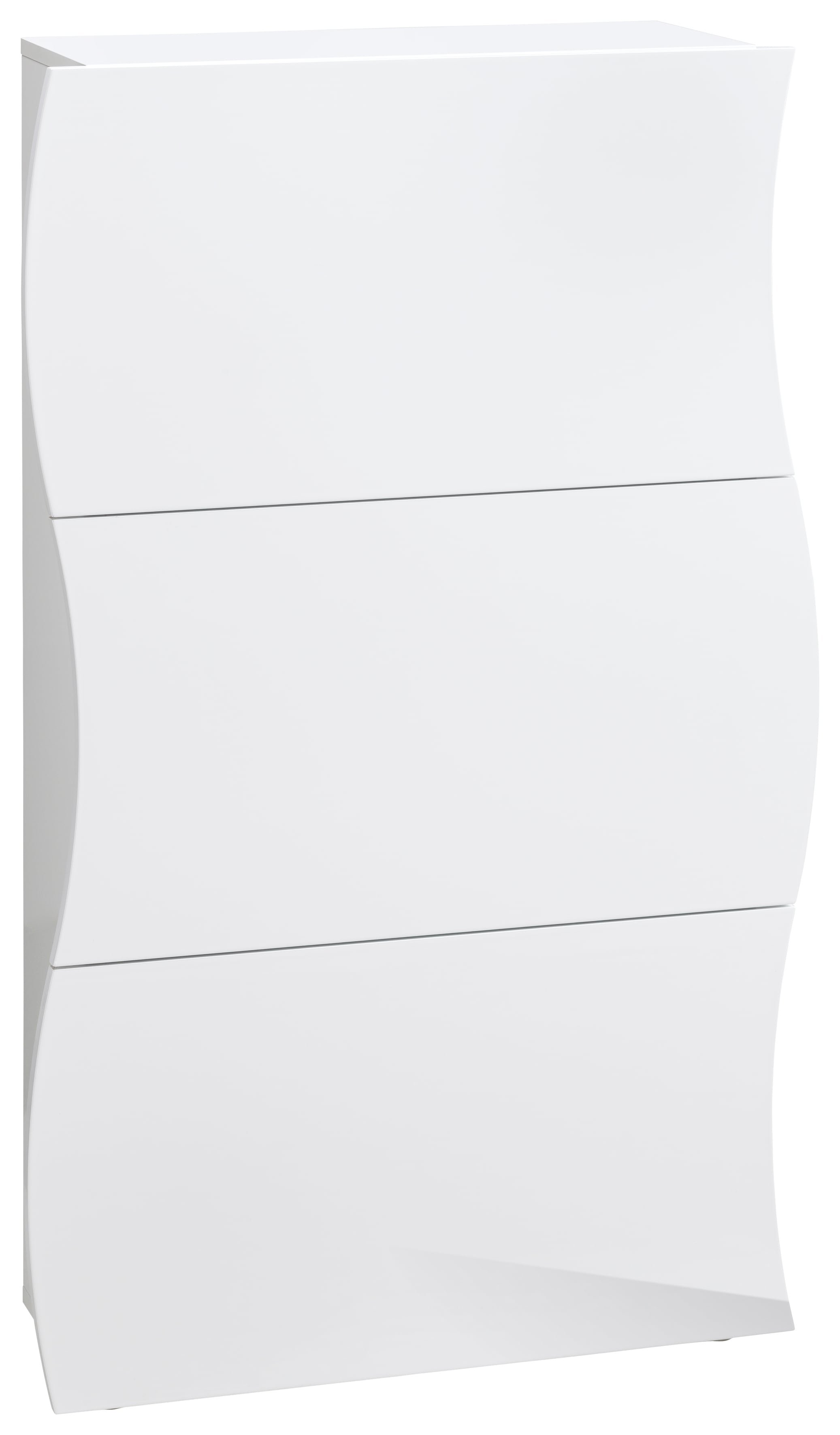 Schuhschrank INOSIGN "Onda", weiß (weiß, weiß hochglanz), B:71cm H:121cm, Schränke, Schuhschrank