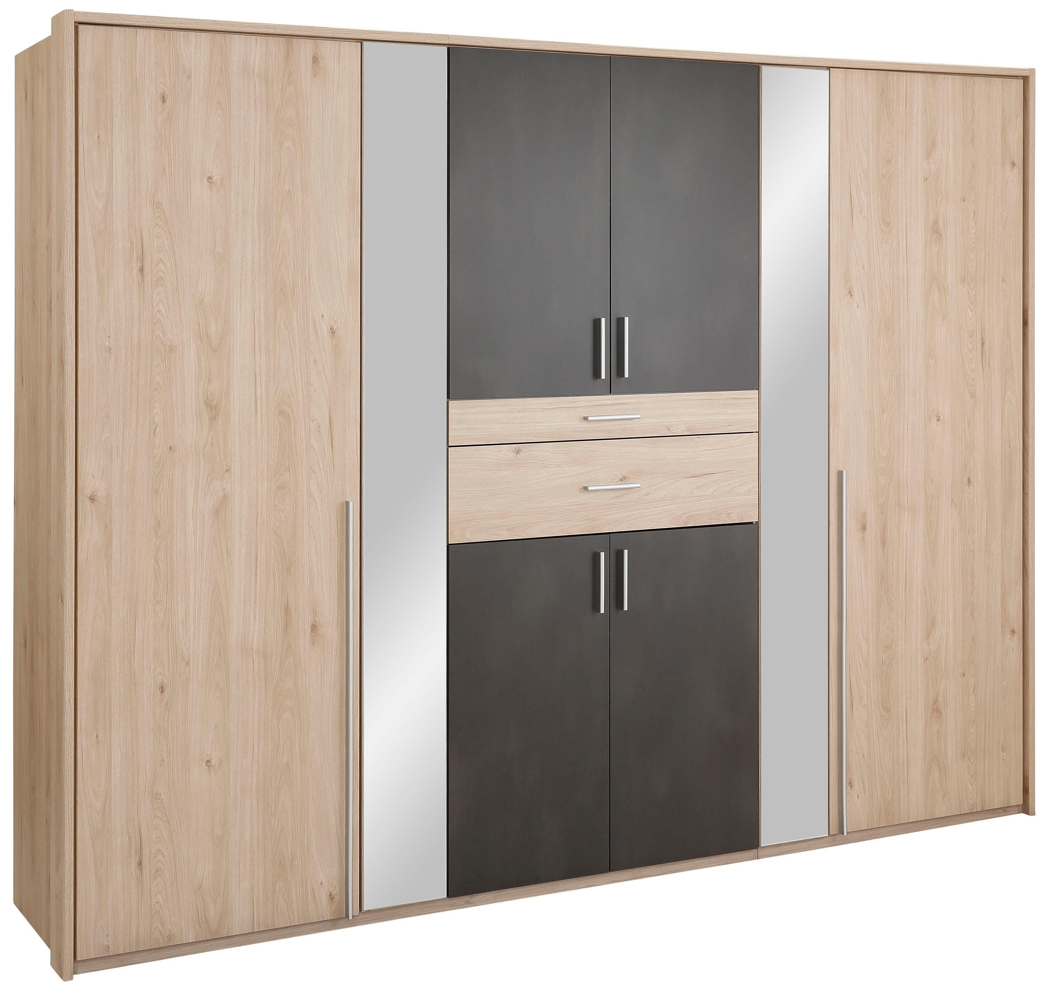 Drehtürenschrank WIMEX "Xanten", grau (eichefarben, graphit), B:270cm H:208cm T:58cm, Schränke, Drehtürenschrank