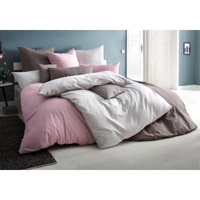 Bettwäsche HOME AFFAIRE "Melli in Gr. 135x200, 155x220 oder 200x200 cm", grau (grau, meliert), B/L: 135cm x 200cm, , Linon, B/L: 80cm x 80cm, Linon, Obermaterial: 100% Baumwolle, Bettwäsche, Bettwäsche aus Baumwolle, Leinen-Look in Melange-Optik Image