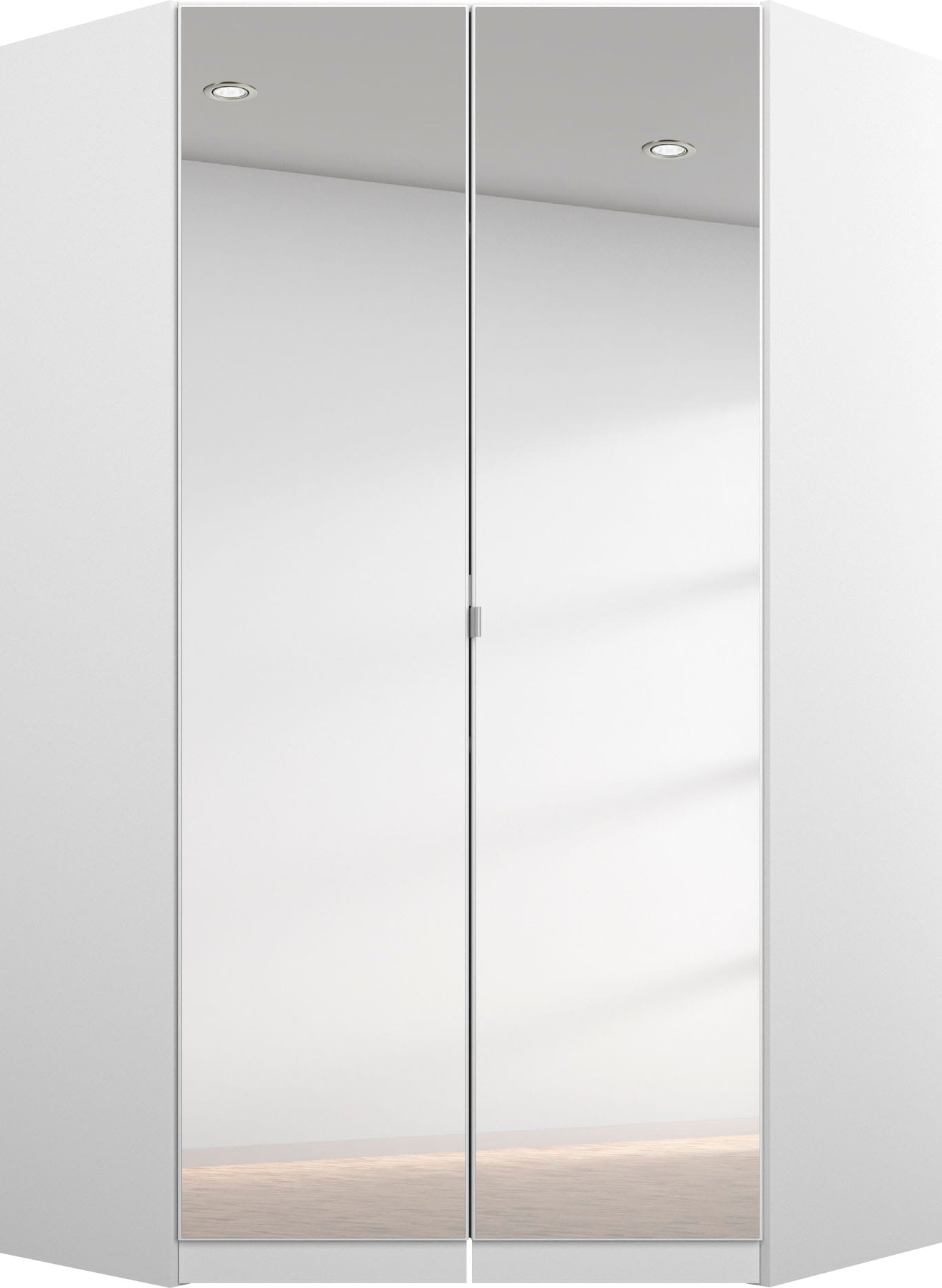 Eckkleiderschrank RAUCH "Kleiderschrank Schrank Garderobe Garderobenschrank Eckschrank HOMBURG", weiß (alpinweiß), B:117cm H:197cm T:104cm, Holzwerkstoff, Schränke, Eckkleiderschrank