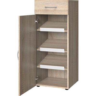 Schuhkommode WIMEX "Multiraumkonzept", braun (eiche sägerau, nachbildung), B:40cm H:98cm T:40cm, Spanplatte, Holzwerkstoff, Sideboards, Schubkästen auf Metallschienen Image