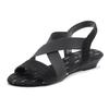 Sandalette VIVANCE "Sommerschuh", Damen, Gr. 37, schwarz, Obermaterial: 100% Elasthan. Futter: 100% Textilmaterial. Decksohle: 100% Textilmaterial. Laufsohle: 100% Synthetik, unifarben, casual, Schuhe, Sandale, Sommerschuh mit elastischen Riemchen...