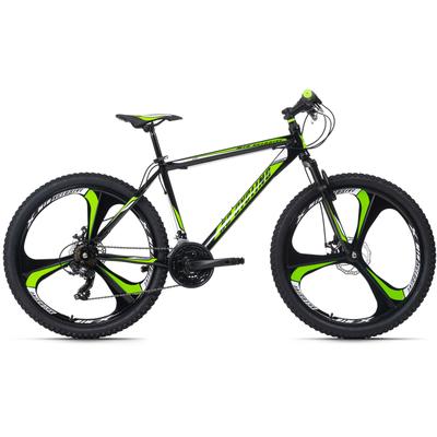 Mountainbike KS CYCLING "Sharp" Fahrräder Gr. 46cm, 26 Zoll (66,04cm), schwarz (schwarz + schwarz) für Herren, Kettenschaltung