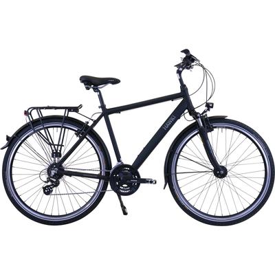 Trekkingrad HAWK BIKES "Trekking Gent Premium Black" Gr. 57, schwarz, Fahrräder, 57cm, 28 Zoll (71,12cm), für Herren