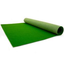 Läufer "PODIUM, Made in Belgium", grün, B:100cm H:2,6mm L:2400cm, Polypropylen (PP), PRIMAFLOR-IDEEN IN TEXTIL, Teppiche, Breite 100 cm, robuster Nadelfilz, Uni-Farben