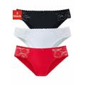 Jazz-Pants Slips PETITE FLEUR Gr. 44/46, 3 St., rot (rot, schwarz, weiß) Damen Unterhosen Jazzpants