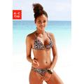 Triangel-Bikini LASCANA Gr. 38, Cup C, braun (braun, bedruckt) Damen Bikini-Sets Ocean Blue