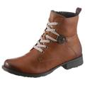 Schnürstiefelette RIEKER Gr. 41, braun (cognac) Damen Schuhe Reißverschlussstiefeletten