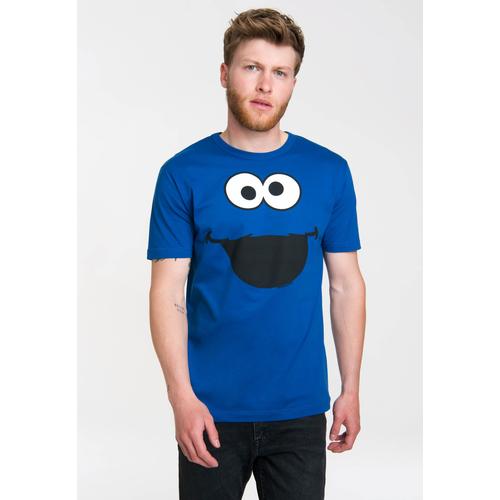 "T-Shirt LOGOSHIRT ""Krümelmonster - Cookie Monster"" Gr. XL, blau Herren Shirts T-Shirts"