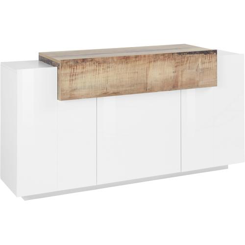 „Sideboard TECNOS „“Coro““ Sideboards Gr. B/H/T: 160 cm x 85,6 cm x 45 cm, weiß (weiß hochglanz, ahornfarben) Sideboards Breite ca. 160 cm“