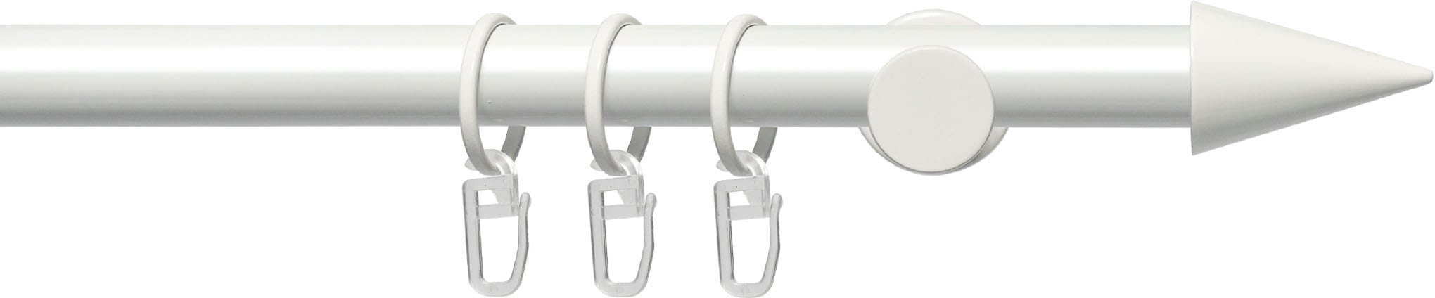 Gardinenstange LIEDECO "Fertigstilgarnitur 20 mm Power Spitze" Gr. 2, weiß, L:160cm Ø:20mm, Eisen, Gardinenstangen, Gardinenstange Komplett Image