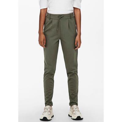 Jogger Pants ONLY "ONLPOPTRASH – Joggerhose mit Tunnelzugbund und Stretch", Damen, Gr. XS (34), Länge 32, braun (bungee cord), Milano Rib, Obermaterial: 63% Viskose (LENZING ECOVERO), 32% Nylon, 5% Elasthan, casual, gerade, unten schmal knöchellang,...