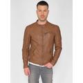 Lederjacke MUSTANG "31021311" Gr. S, braun (cognac) Herren Jacken Übergangsjacken