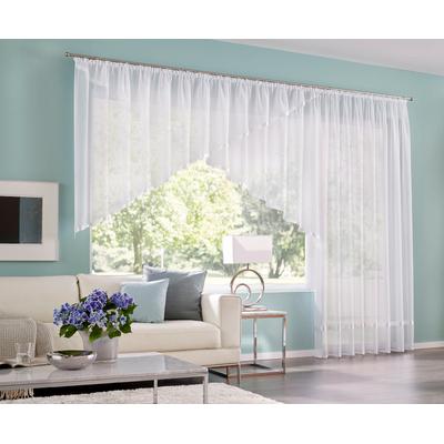 Kuvertstore MY HOME "Eby" Gr. 2, weiß, B:400cm H:100cm, Satin, Polyester, Gardinen, Gardine, Fertiggardine, transparent Image