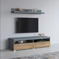 Lowboard HELVETIA "Roger" Sideboards grau (grau matt, eichefarben votan) Lowboards