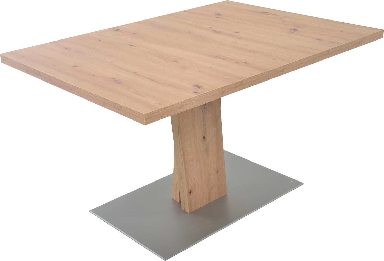 Esstisch K+W KOMFORT & WOHNEN "Giacomo II", braun (artisan eiche, artisan eiche, artisan eiche), B:130cm H:75cm T:90cm, Tische, Esstisch Ausziehbarer Esstisch, Artisan Eiche Nachbildung, mit Schiebe-Ansteckplatte, Bodenplatte MDF