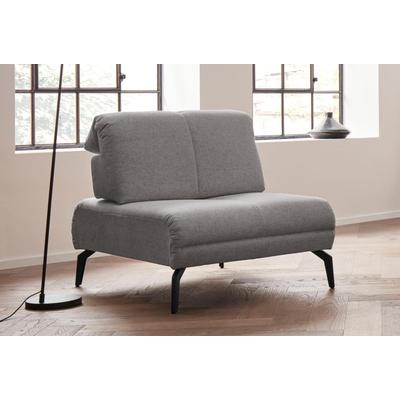 Sessel ANDAS "Stenlille", grau (hellgrau), B:80cm H:83cm T:107cm, Struktur weich (100% Polyester), Struktur grob (100% Polyester), 100% NaturLEDER, Sessel, Einzelsessel, mit Sitztiefenverstellung und Kopfteilverstellung Image