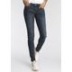 Skinny-fit-Jeans ARIZONA "mit Keileinsätzen" Gr. 36, N-Gr, blau (darkblue, used) Damen Jeans Röhrenjeans
