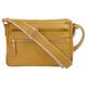 Umhängetasche SAMANTHA LOOK Gr. B/H/T: 25 cm x 22 cm x 5 cm onesize, gelb Damen Taschen Handtaschen echt Leder, Made in Italy