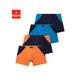 Boxer H.I.S Gr. 122/128, 4 St., bunt (marine, blau, marine, orange, orange) Kinder Unterhosen Thermowäsche