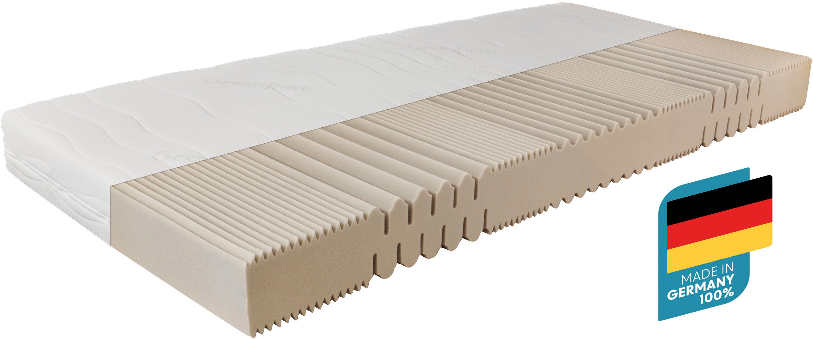 Komfortschaummatratze BECO "Matratze Active Greenfirst, Matratze in diversen Größen erhältlich", weiß, B:140cm H:18cm L:200cm, Bezug: 100% Polyester. Steppfüllung: 100% Polyester, Matratzen, Komfortschaummatratze, Matratze in 90x200 cm und weiteren... Image