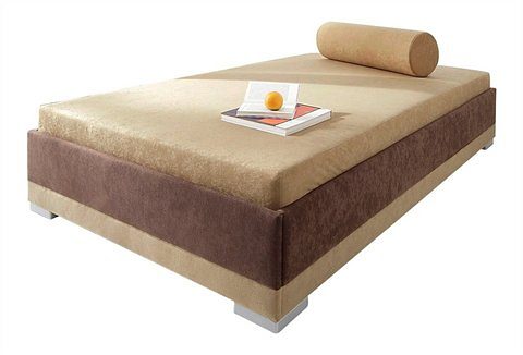 Polsterliege MAINTAL, braun (braun, cappuccino), Liegefläche B/L: 90cm x 200cm, kein Härtegrad, Federkernmatratze, Komplettbetten